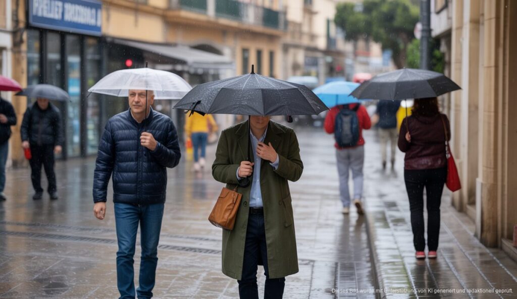 Regen und Wind auf Mallorca: Aktuelle Wetterprognosen Regenwetter auf Mallorca mit starkem Wind und kühlen Temperaturen